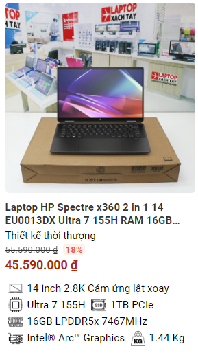 Top 3 laptop HP cảm ứng X360 cao cấp nhất ( Elitebook- Envy - Spectre ) tháng 9 2024