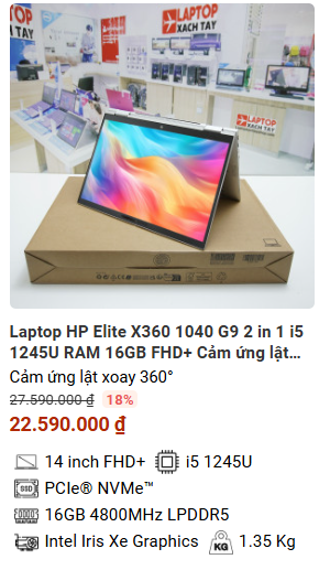 Top 5 Laptop văn phòng cảm ứng đáng xem nhất tháng 12/2024 tại Laptopxachtayshop