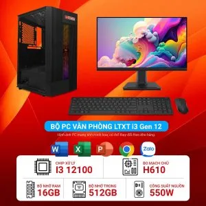 Máy tính để bàn lắp ráp văn phòng i3 12100 RAM 16GB M2.SSD 512GB