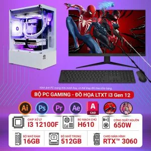 Máy tính để bàn lắp ráp Gaming đồ họa LTXT i3 12100F | NVIDIA® GeForce RTX™ 3060 12GB