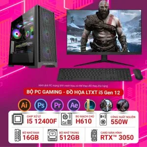 Máy tính để bàn lắp ráp Gaming đồ họa LTXT i5 12400F | NVIDIA® GeForce RTX™ 3050 6GB