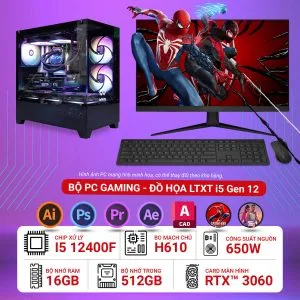 Máy tính để bàn lắp ráp Gaming đồ họa LTXT i5 12400F | NVIDIA® GeForce RTX™ 3060 12GB