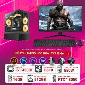 Máy tính để bàn lắp ráp Gaming đồ họa LTXT i5 14400F | NVIDIA® GeForce RTX™ 3050 6GB