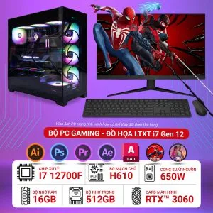 Máy tính để bàn lắp ráp Gaming đồ họa LTXT i7 12700F | NVIDIA® GeForce RTX™ 3060 12GB