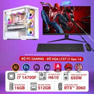 Máy tính để bàn lắp ráp Gaming đồ họa LTXT i7 14700F | NVIDIA® GeForce RTX™ 3060 12GB