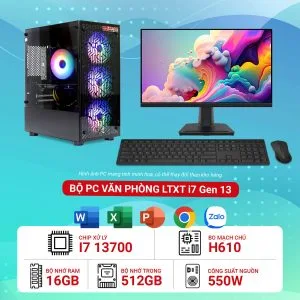 Máy tính để bàn lắp ráp văn phòng i7 13700K RAM 16GB M2.SSD 512GB
