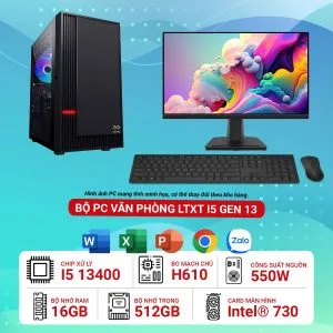 Máy tính để bàn lắp ráp văn phòng i5 13400 RAM 16GB M2.SSD 512GB