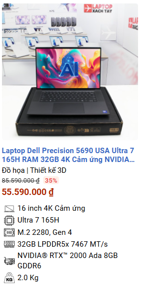 Top 5 Laptop Dell Precision đáng mua nhất tháng 9 2025 tại Laptopxachtayshop