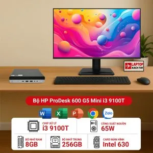 Máy tính bộ HP ProDesk 600 G5 Mini i3 9100T RAM 8GB M2.SSD 512GB