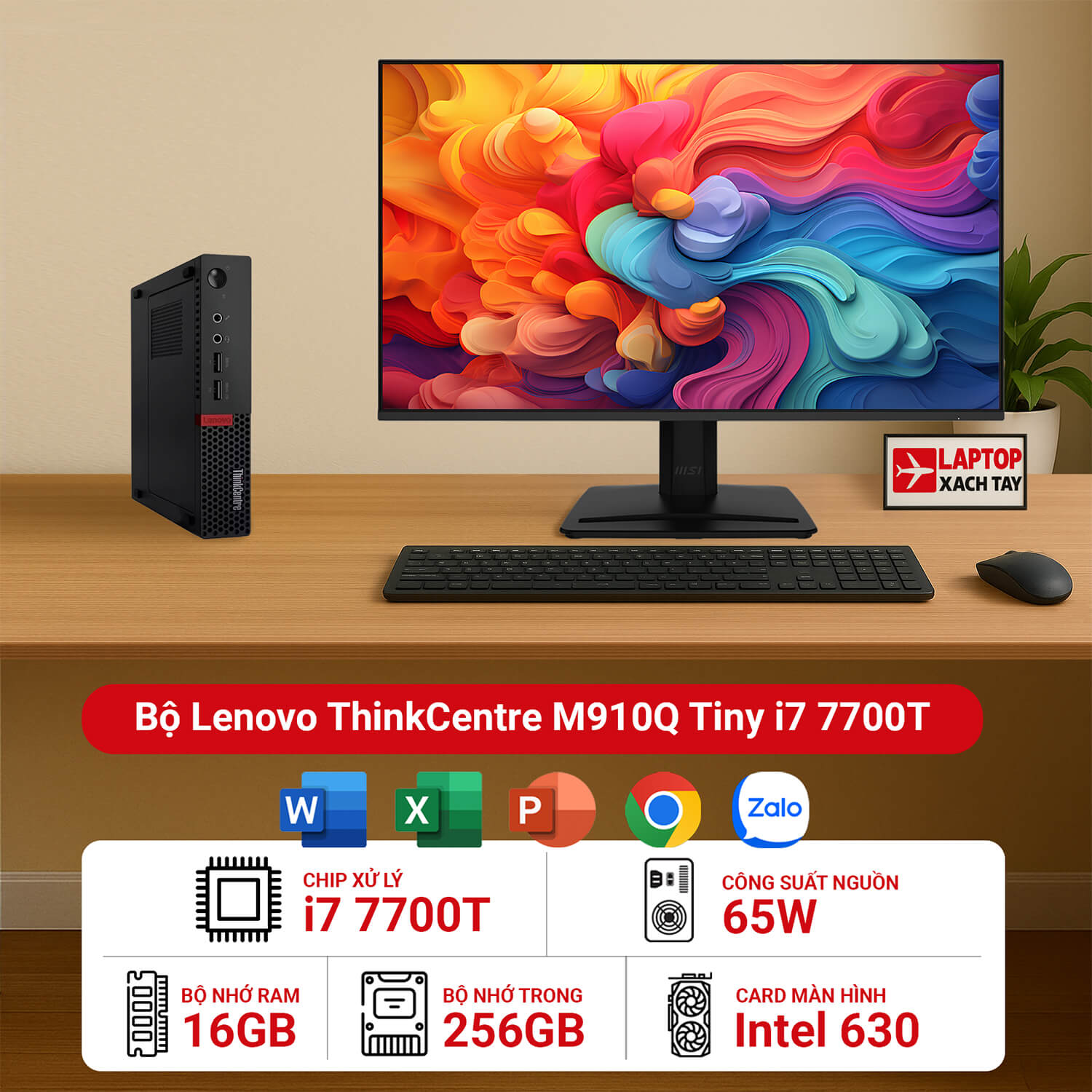 Bộ Lenovo ThinkCentre M910Q Tiny i7 7700T - 256GB - Avatar
