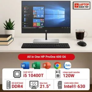 Máy tính để bàn All in One HP ProOne 600 G6 i5 10400T FHD 21.5 inch | Hàng xách tay 98%
